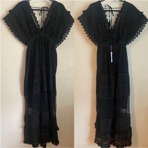 NWT Crocheted dress in black, M